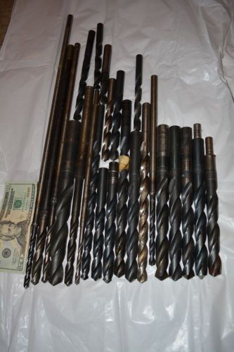 Nice set of  24 drill bits 16th, 32ths , 64ths   made in usa some ext for sale