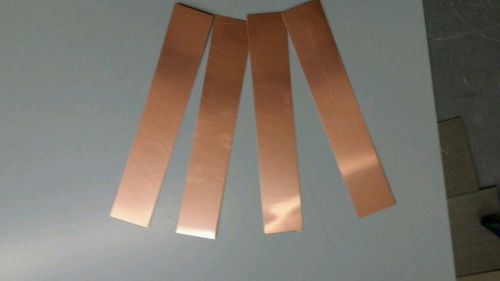 Copper Sheet  4 @ 12&#034; x 2&#034; strips 16 ounce, 24 gauge  crafts. jewelry.