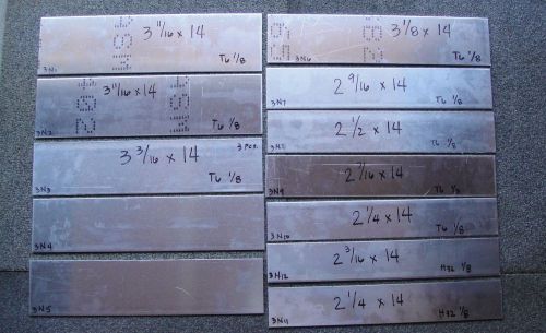 12 Pcs Lot 3N Aluminum Plate 1/8 all 14&#034; Long Sheet T6 &amp; H32 .125 1/8” Thk