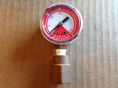 Acetylene pressure gauge 0 - 30 psi used for sale