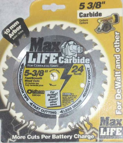 Max Life 538C424 5 3/8 x 24 Tooth Cordless Circular Saw Blade Carbide
