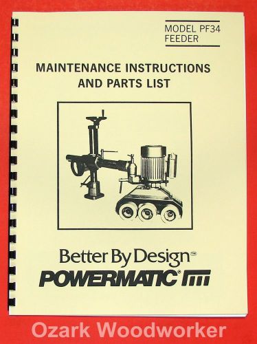 POWERMATIC PF34 Power Feeder Operator/Part Manual 0553
