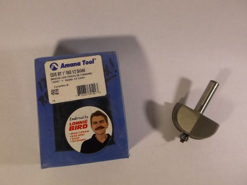 Amana Tool 49122 Cove Bit 1&#034; Radius, 1/2&#034; Shank Router Bit, Used Only Once!!