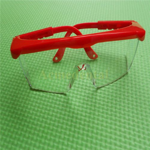 2 Pieces Protective Eye Goggles Safety Glasses Red Frame Free Ship