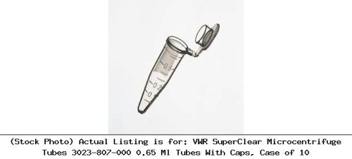 VWR SuperClear Microcentrifuge Tubes 3023-807-000 0.65 Ml Tubes With Caps, Case