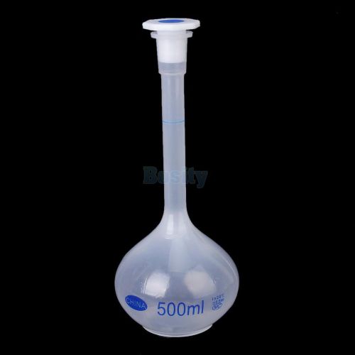 500ml polypropylene plastic lab laboratory volumetric flask with cap 25cm height for sale