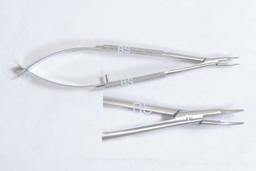 SS Needle Holder micro curved 11mm long jaws without lock Ophthalmic Instrument