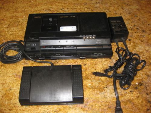 Sanyo trc-8080 memo scriber long play 3-speed cassette transcriber w/ foot pedal for sale