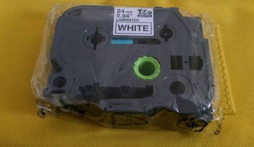 Genuine Brother TZE251 TZ-251 P-Touch 1&#034; 24mm Label Tape Refill Black on White!
