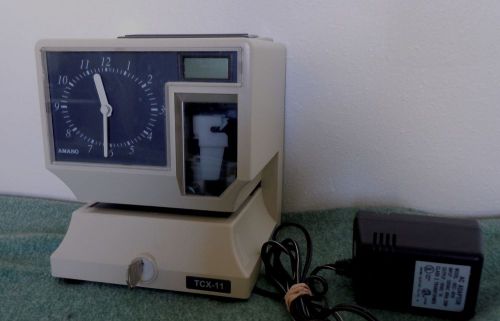 Amano tcx-11 time clock...with key...great shape-works for sale