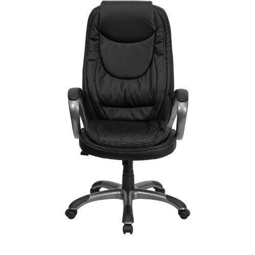 Flash furniture high back black leather executive swivel home or office chair for sale