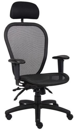 B6018-HR BOSS MULTI-FUNCTION MESH EXECUTIVE OFFICE TASK CHAIR WITH HEADREST