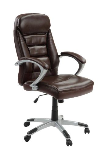 InnovEx Excelsus High Back Chair, Brown wheels desk office