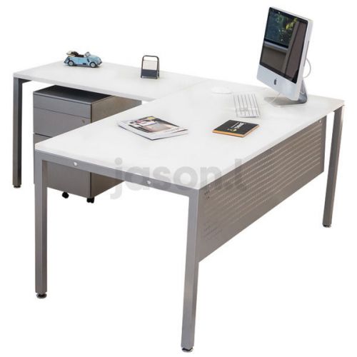 Litewall 2000 desk plus return - silver square leg - Commercial grade double sup