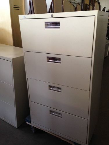 **4 DRAWER LATERAL SIZE FILE CABINET by 2000 SERIES HON OFFICE FURN w/LOCK&amp;KEY**