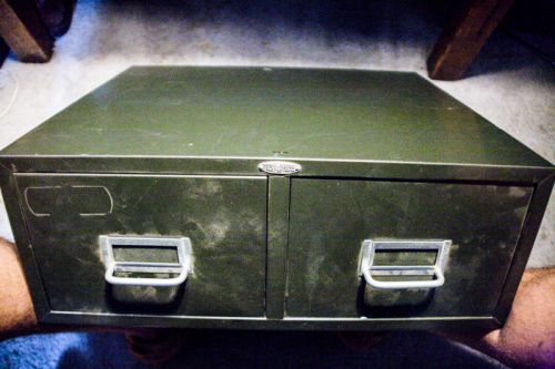 Vintage Industrial Two Drawer Cole Steel USA Cole-steel Cabinet Industrial green