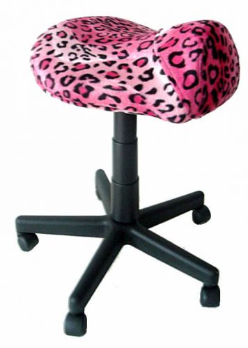 PINK LEOPARD SADDLE STOOL CHAIR (S-116)