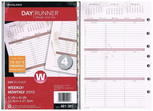 Day Runner®Nature 3-in-1 Weekly Planner Refill2015 5 1/2&#034; x 8 1/2&#034; #481-385/0958