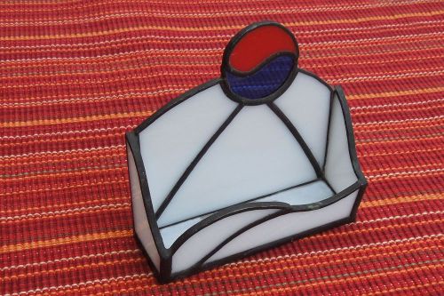 Stained Glass Korean Yin and Yang Business Card Holder