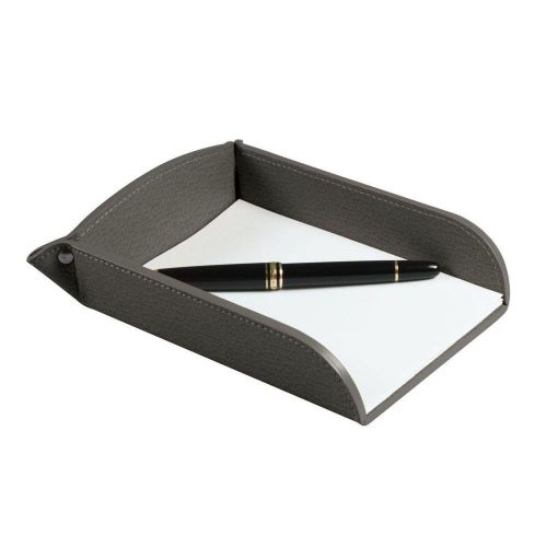 LUCRIN - Small A6 Paper holder - Granulated Cow Leather - Dark grey
