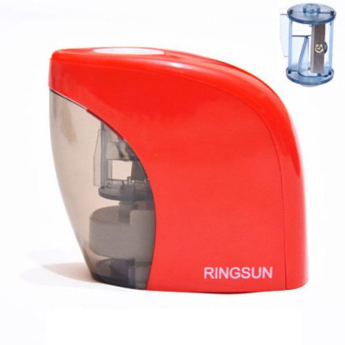 RED Automatic Electric Switch Pencil Sharpener Tool Home Office School Desktop