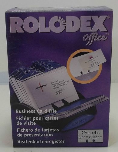 ROLODEX BUSINESS CARD FILE and 50 Sleeves 2 5/8 X 4 - BLACK No 67175