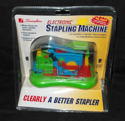Swingline Clear See-Through Electric Electronic Stapler NEW IN PACKAGE Green