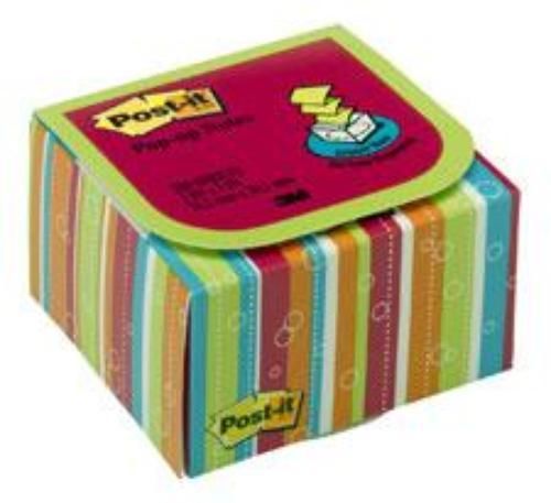 Post-it Pop-Up Notes 3&#039;&#039; x 3&#039;&#039; Stripes Design 200 Sheets