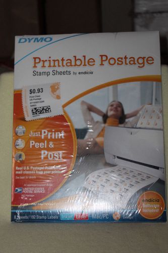 New DYMO Printable Postage Stamp Sheets by Endicia Software included 192 Labels