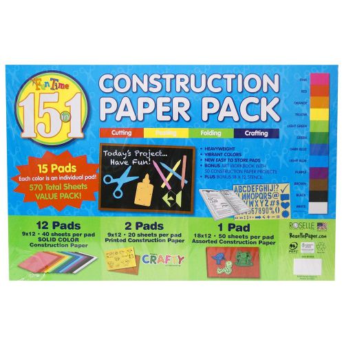 Roselle Construction Paper Combo Pack (15 in 1)
