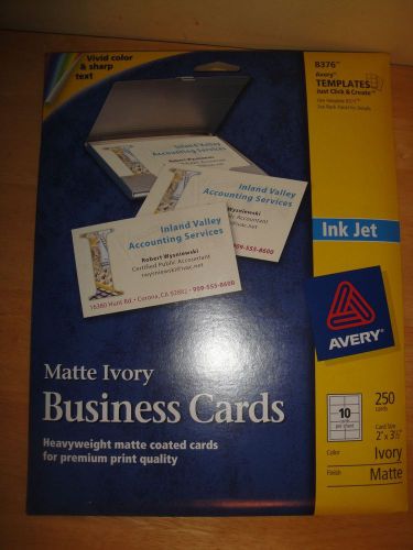 AVERY 8376 MATTE IVORY COLOR BUSINESS CARDS INK JET 250 CT
