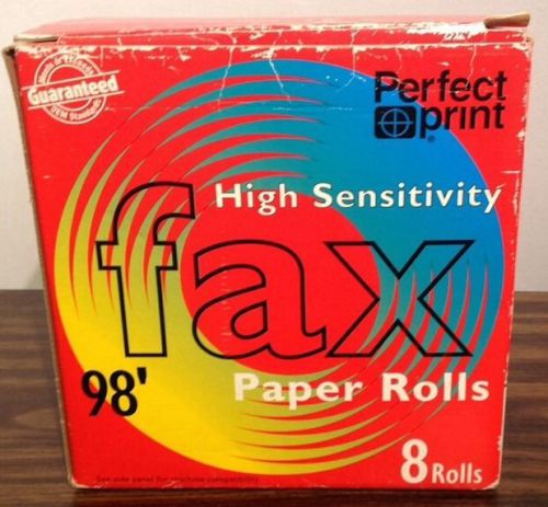 Perfect Print High Sensitivity Fax Paper Rolls 6 rolls 8 1/2 x 98 ft - NEW