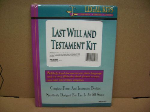 REDIFORM Legal Kit # 00107 - Last Will and Testament  Kit, form