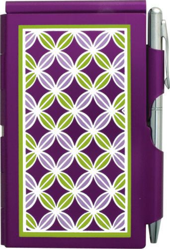 #8266 -- purple wellspring flip case note pad &amp; pen -wow! for sale