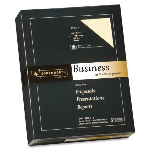 25% ton business paper 8.5 x 11 24 lb ivory per box 4 4ic for sale