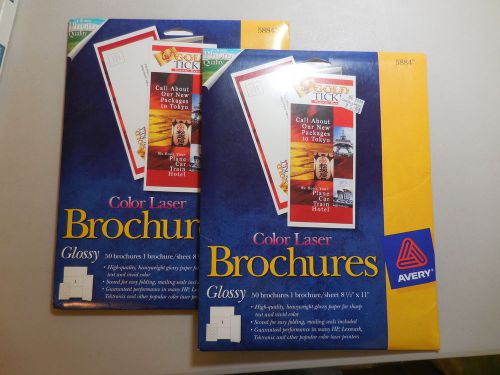 2 NEW 50-packs Avery Tri-Fold Glossy Brochure Paper - AVE5884