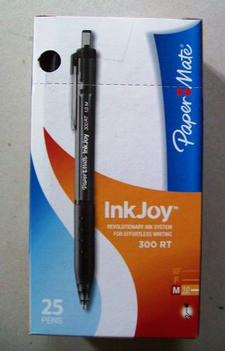 25 Papermate InkJoy 300 RT Retractable Ball Pens Medium Black 1.0mm