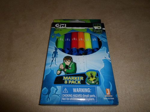 Cn pack of 8 ben 10 alien force colored markers, for ages 4 &amp; up, new in box!! for sale