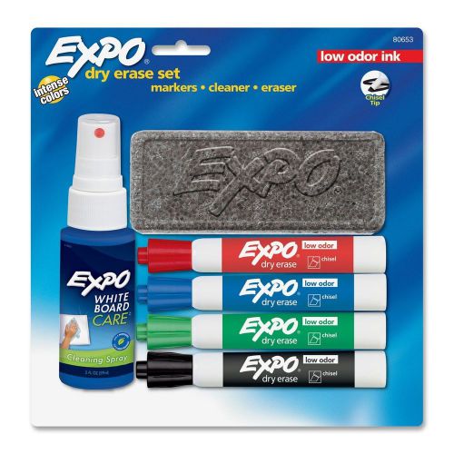 expo 6 piece original dry erase marker starter kit, Non-Toxic Ink, Board Cleaner