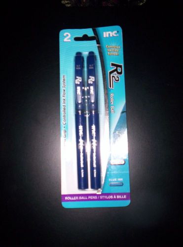 INC~ R2 Roller Ball Pens~ 0.7mm~COMFORT GRIP~ PACK OF2~Blue  Ink~