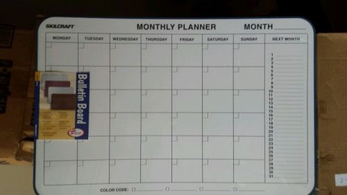 Skilcraft Monthly Planner Bulletin Board Dry Erase