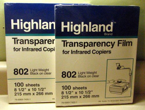 Transparency Film Infrared Copier-2 x 100 sheets NIB 200 TEACHER PRESENTATION