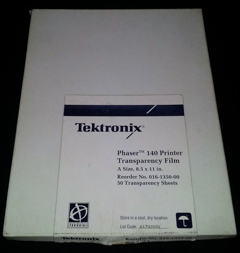 TEXTRONIX PHASER 140 TRANSPARENCY FILM PARTIAL BOX OF FIFTY 27 SHEETS 8.5&#034; x 11&#034;
