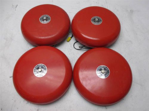 Lot of 4 Vintage 10&#034; Ademco Fire Alarm Bells and Hammer Assemblies