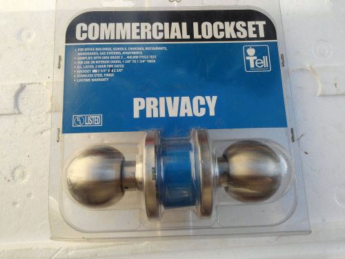 PRIVACY KNOB COMMERCIAL LOCKSET, STAINLESS STEEL