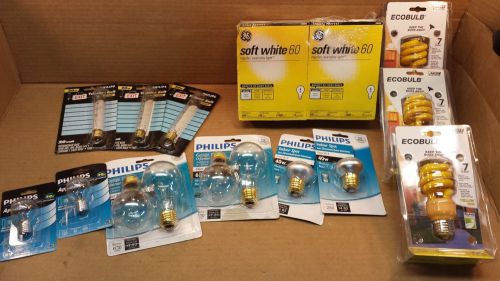 Lot of 22 NEW PHILLIPS/GENERAL ELECTRIC ASSORTED  120V BULBS