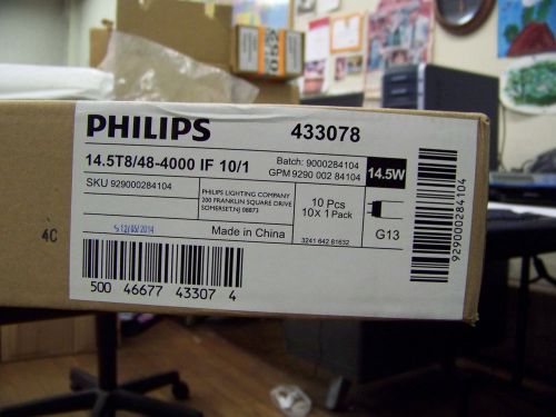 Philips 14.5 W Instant Fit 4 Feet T8 Linear LED 4000K 10 ea. # 433078 New