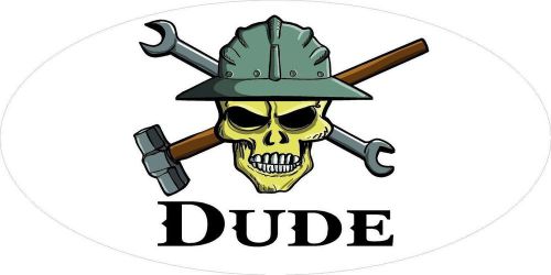 3 - Dude Skull Oilfield Roughneck Hard Hat Helmet Sticker H307