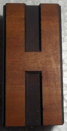 Vintage Letterpress Letter&#034;H&#034;Wood Type Printers Block typography Collection.B624