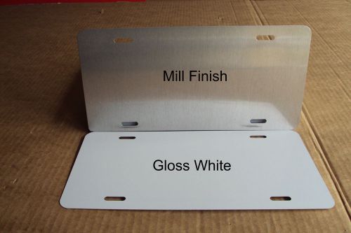 25 pcs..025 CLEAR FINISHED / GLOSS WHITE Aluminum License Plate/Car Tag Blanks